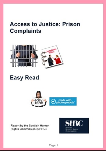 Front cover of Easy Read for Access to Justice: Prison Complaints